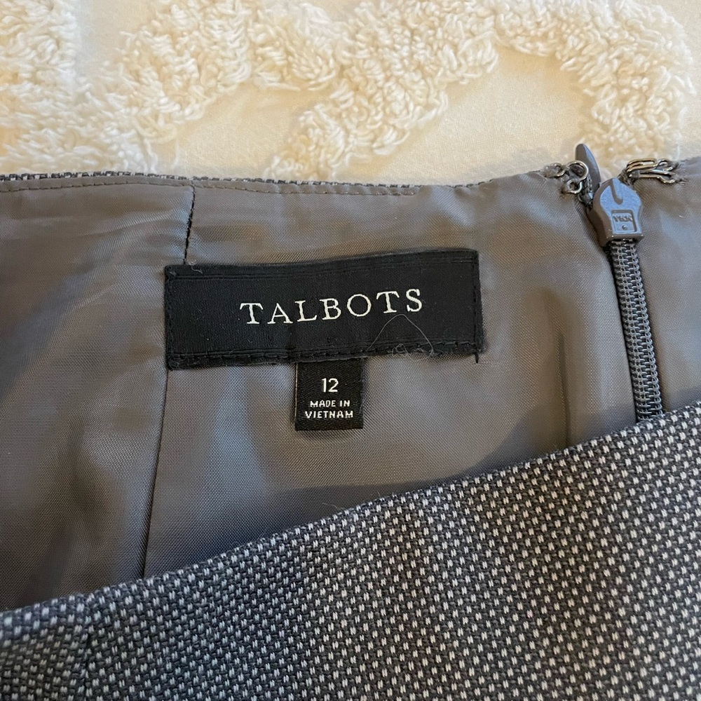 Talbots 12 Classic Dark Gray A-Line Women's Skirt - Picture 3 of 7